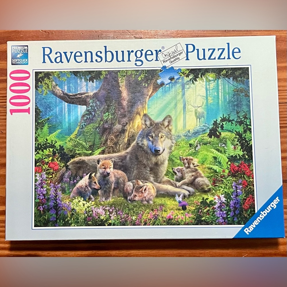 Ravensburger 1000 Piece Jigsaw Puzzle Wolf Family Forest Wildlife – COMPLET